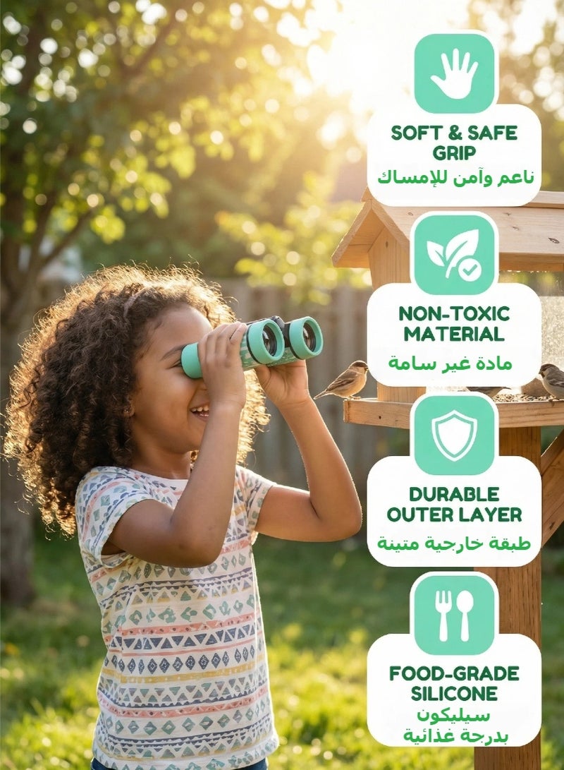 تلسكوب ثنائي العين للأطفال - تلسكوب تعليمي للأطفال - 4 مناظير مصممة خصيصًا للأطفال - Image 3